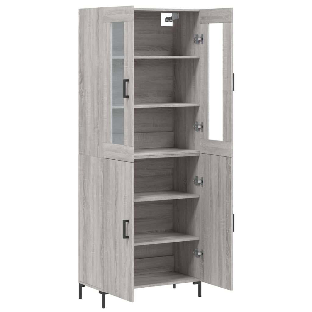 Tall cabinet, sonoma gray, 69.5x34x180 cm, composite wood