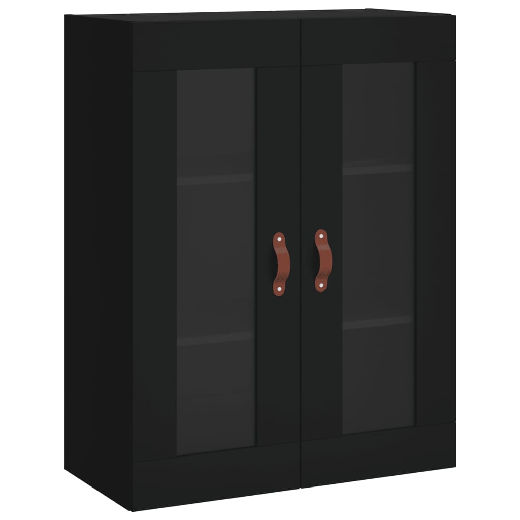 Tall cabinet, black, 69.5x34x180 cm, composite wood