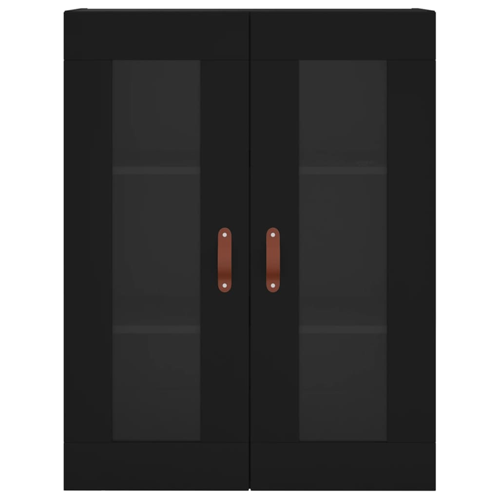 Tall cabinet, black, 69.5x34x180 cm, composite wood