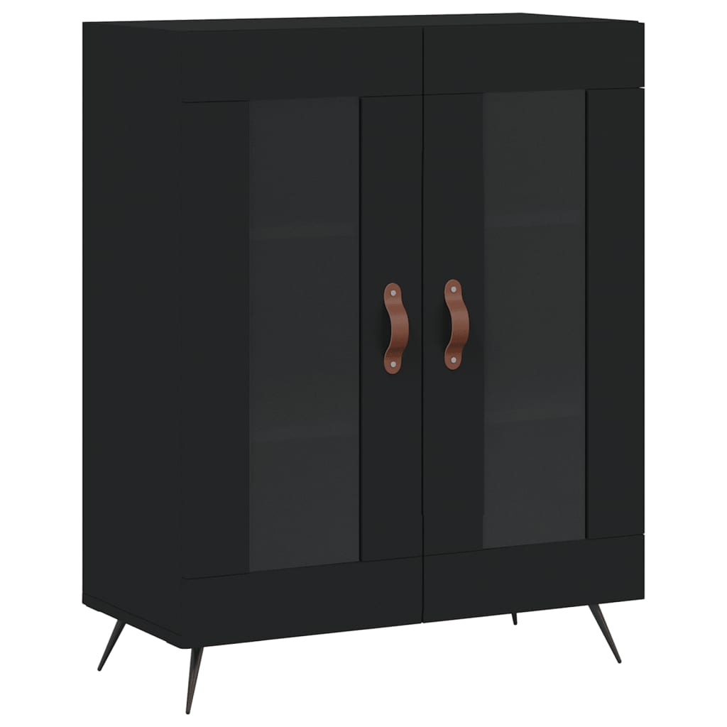 Tall cabinet, black, 69.5x34x180 cm, composite wood