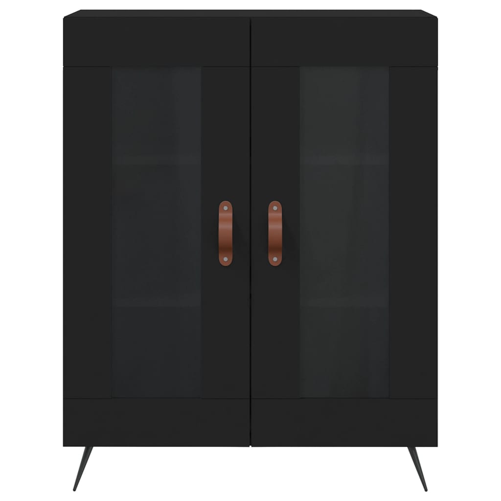 Tall cabinet, black, 69.5x34x180 cm, composite wood