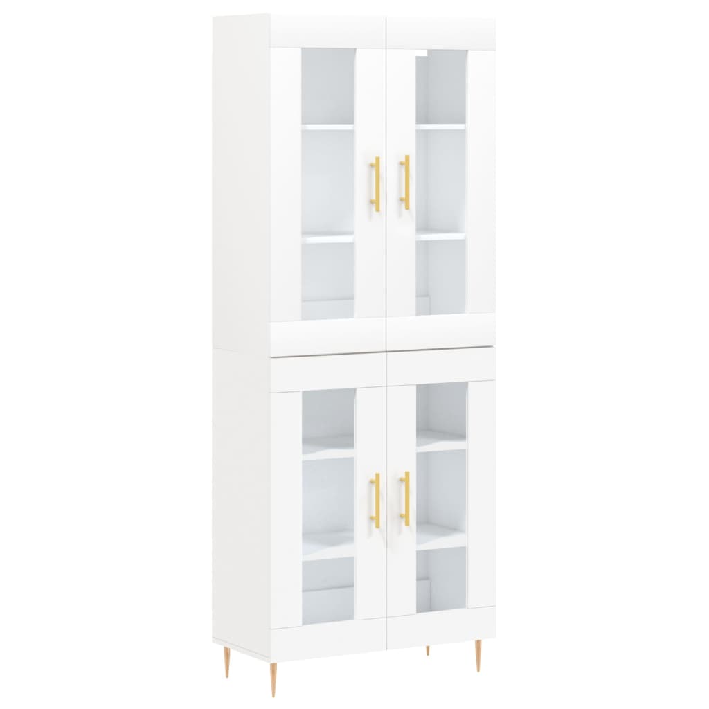 Tall cabinet, white, 69.5x34x180 cm, composite wood