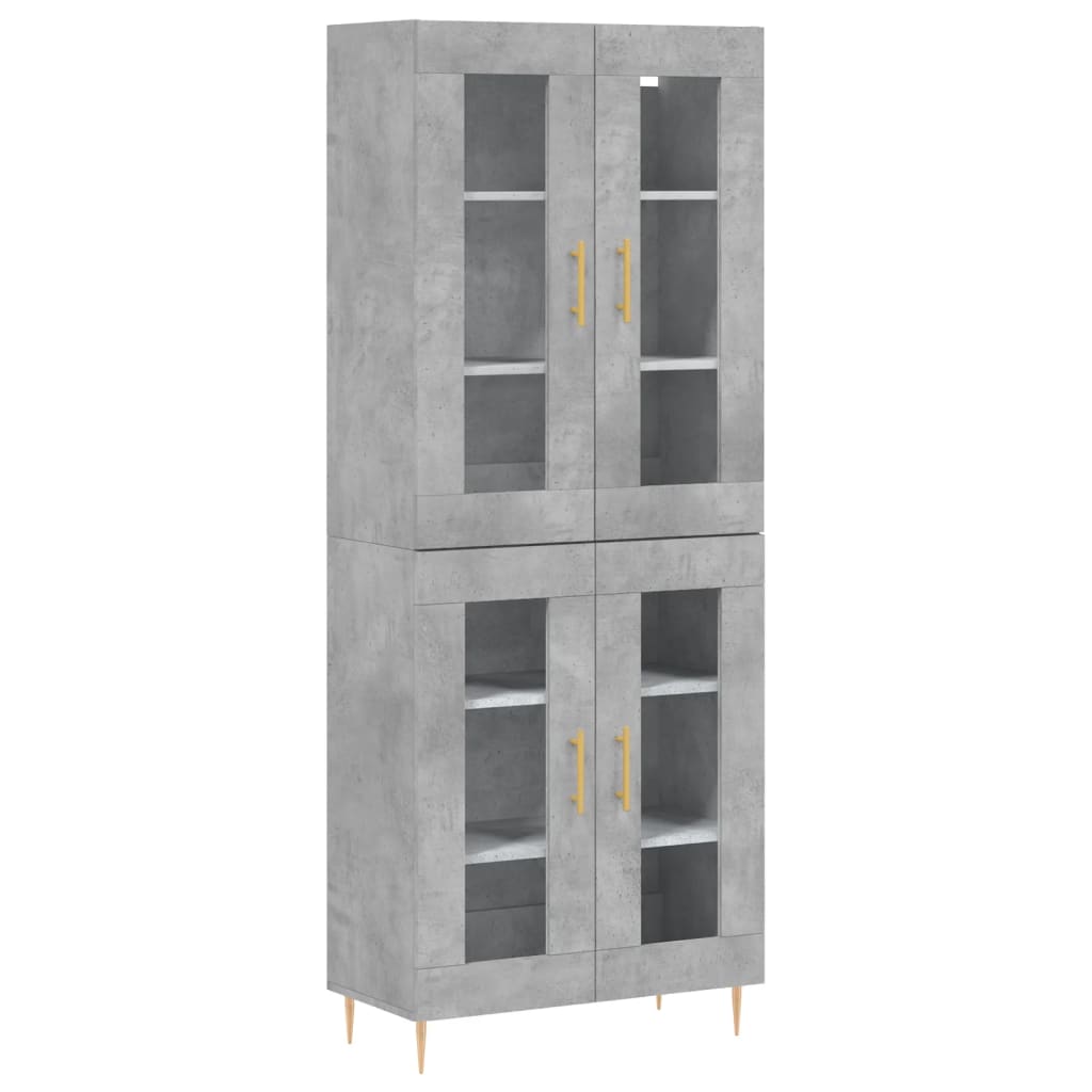 Tall cabinet, concrete gray, 69.5x34x180, composite wood