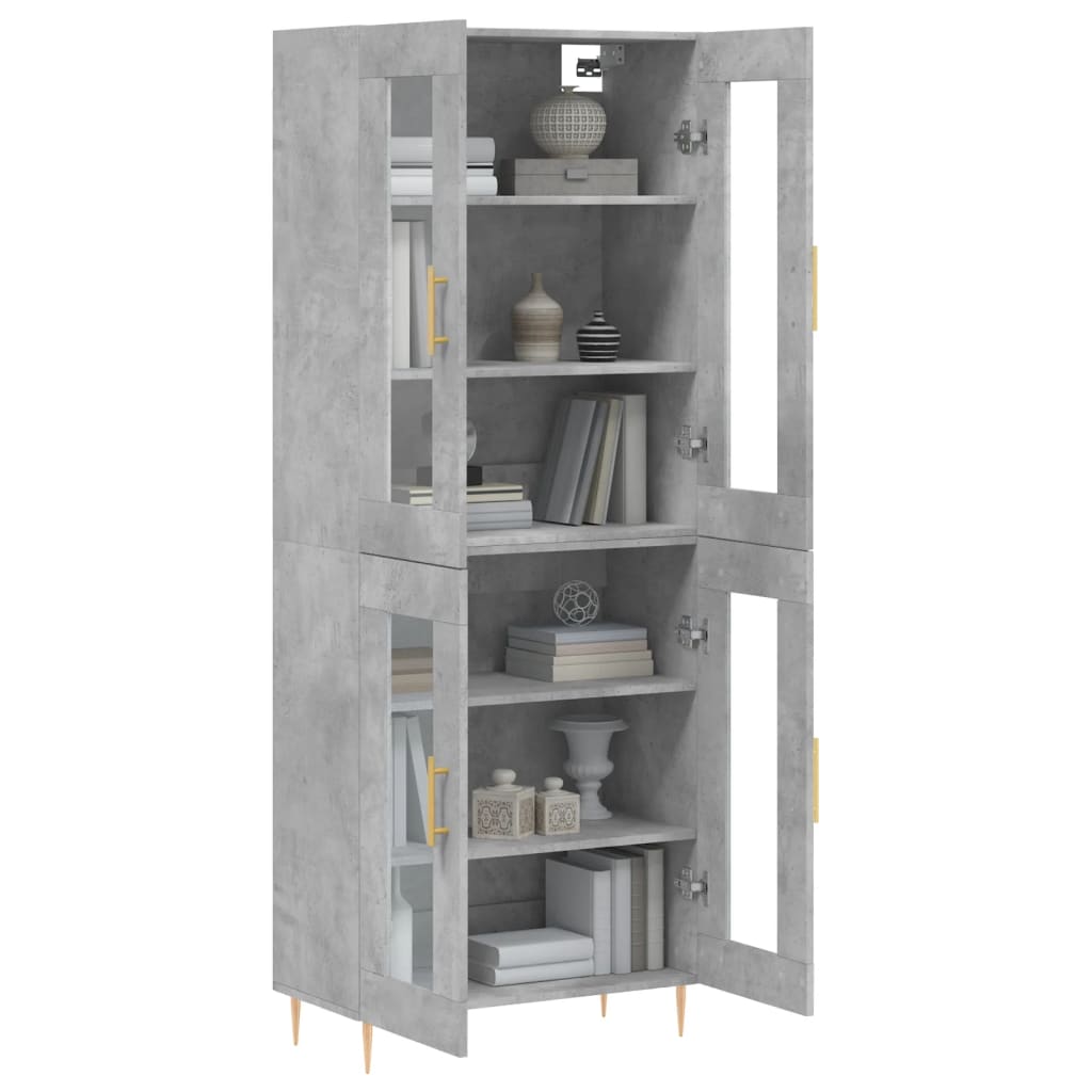 Tall cabinet, concrete gray, 69.5x34x180, composite wood