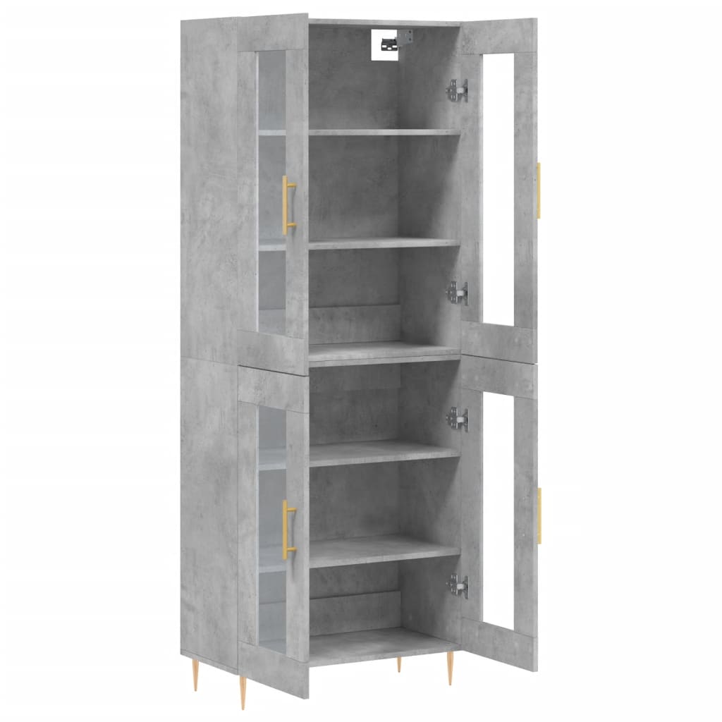 Tall cabinet, concrete gray, 69.5x34x180, composite wood