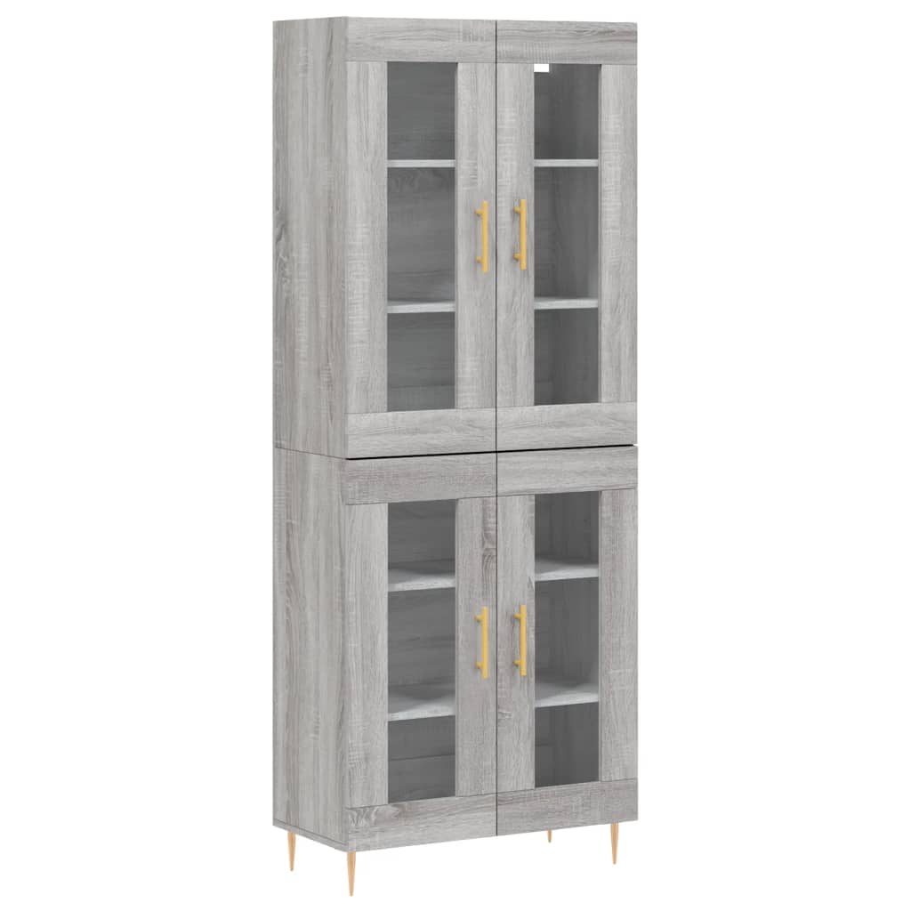 Tall cabinet, sonoma gray, 69.5x34x180 cm, composite wood