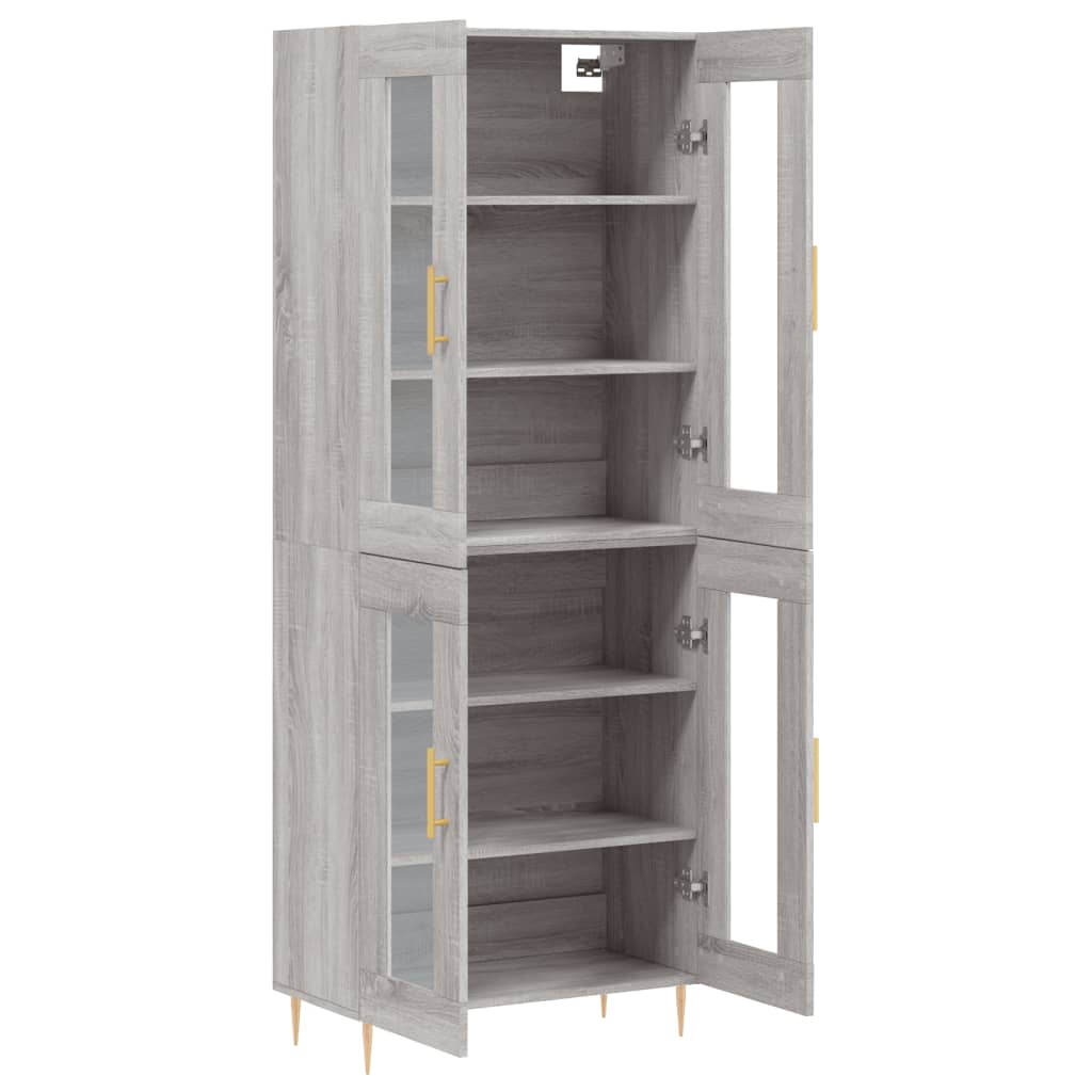 Tall cabinet, sonoma gray, 69.5x34x180 cm, composite wood