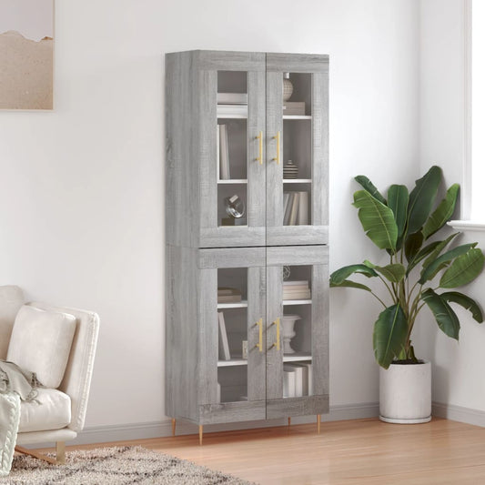 Tall cabinet, sonoma gray, 69.5x34x180 cm, composite wood