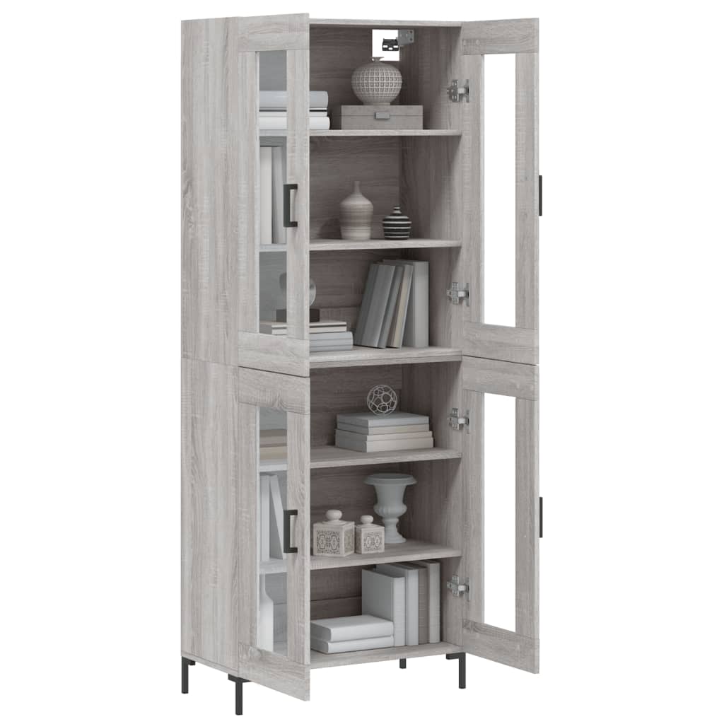 Tall cabinet, sonoma gray, 69.5x34x180 cm, composite wood