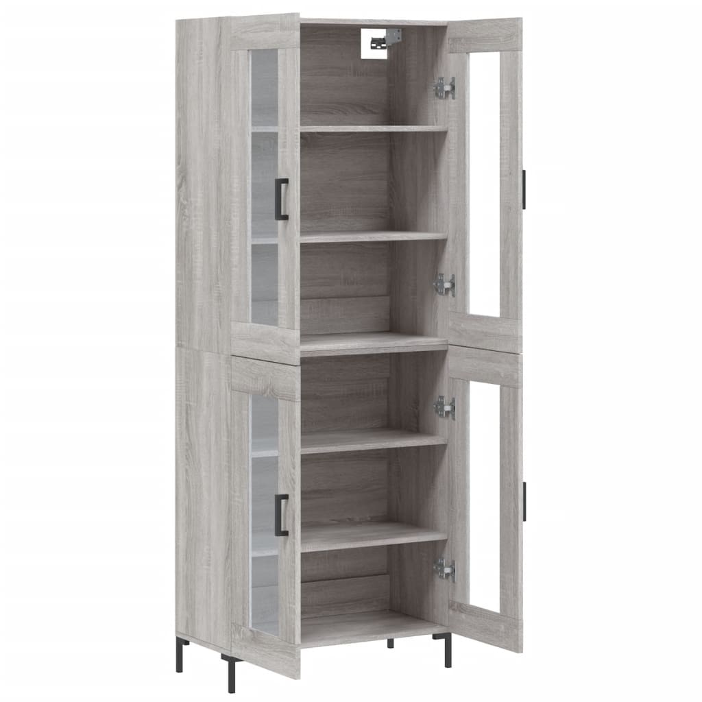 Tall cabinet, sonoma gray, 69.5x34x180 cm, composite wood