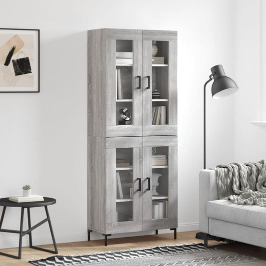 Tall cabinet, sonoma gray, 69.5x34x180 cm, composite wood