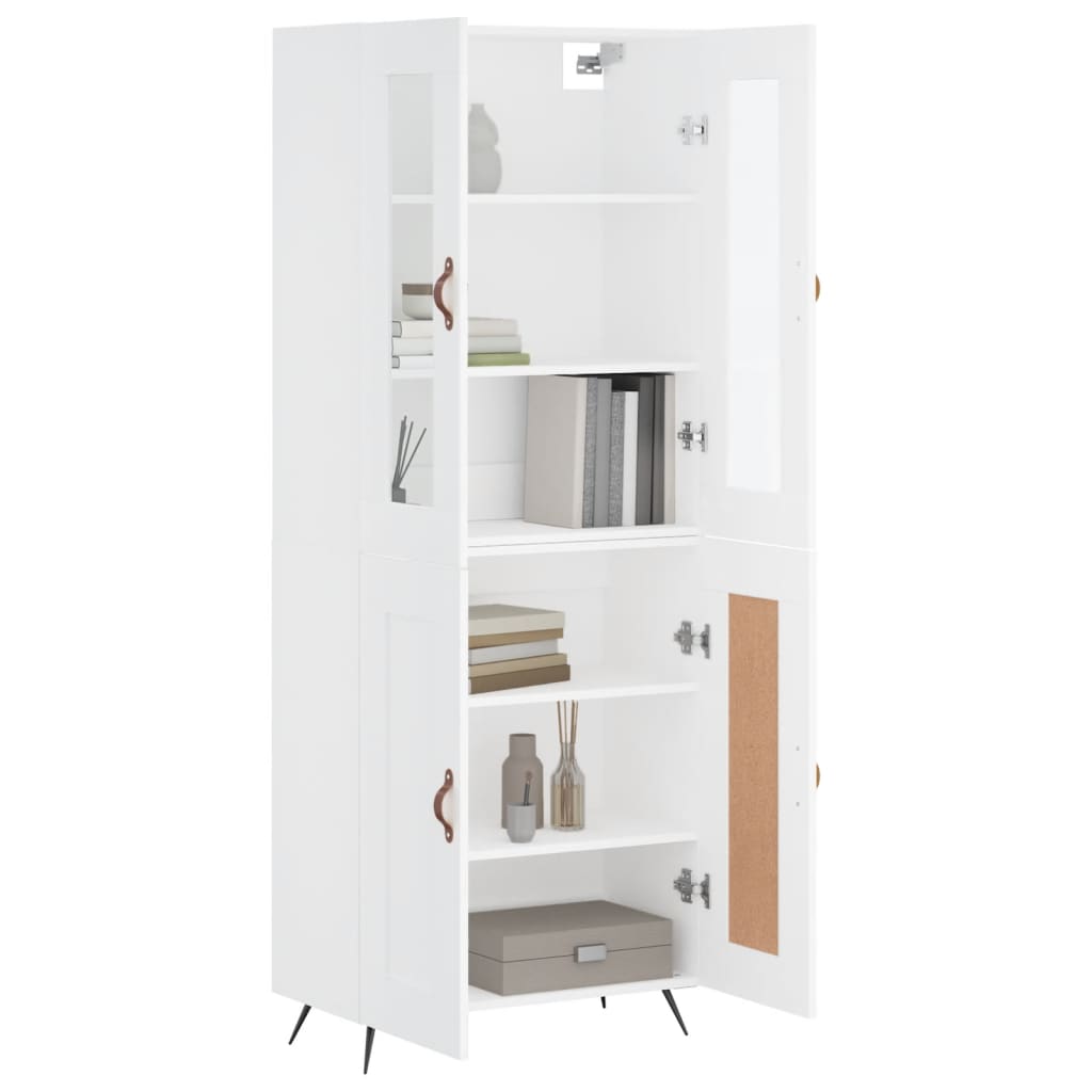 Tall cabinet, white, 69.5x34x180 cm, composite wood