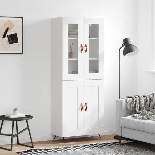 Tall cabinet, white, 69.5x34x180 cm, composite wood