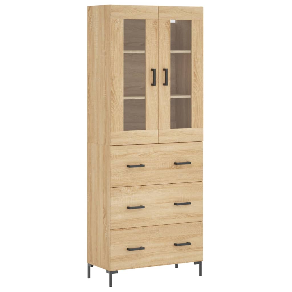 Tall cabinet, sonoma oak, 69.5x34x180 cm, composite wood