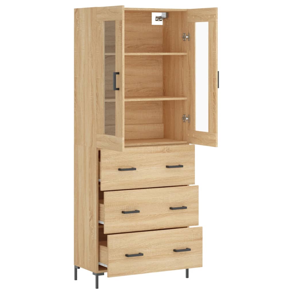 Tall cabinet, sonoma oak, 69.5x34x180 cm, composite wood