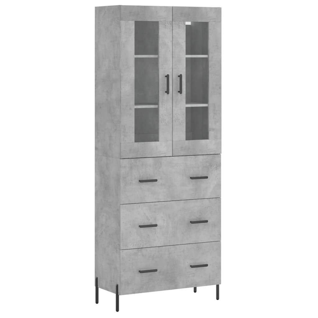 Tall cabinet, concrete gray, 69.5x34x180, composite wood