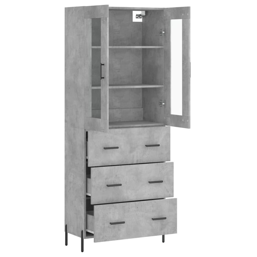 Tall cabinet, concrete gray, 69.5x34x180, composite wood