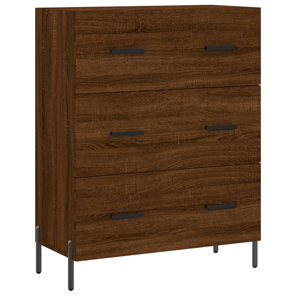 Tall cabinet, brown oak, 69.5x34x180 cm, composite wood