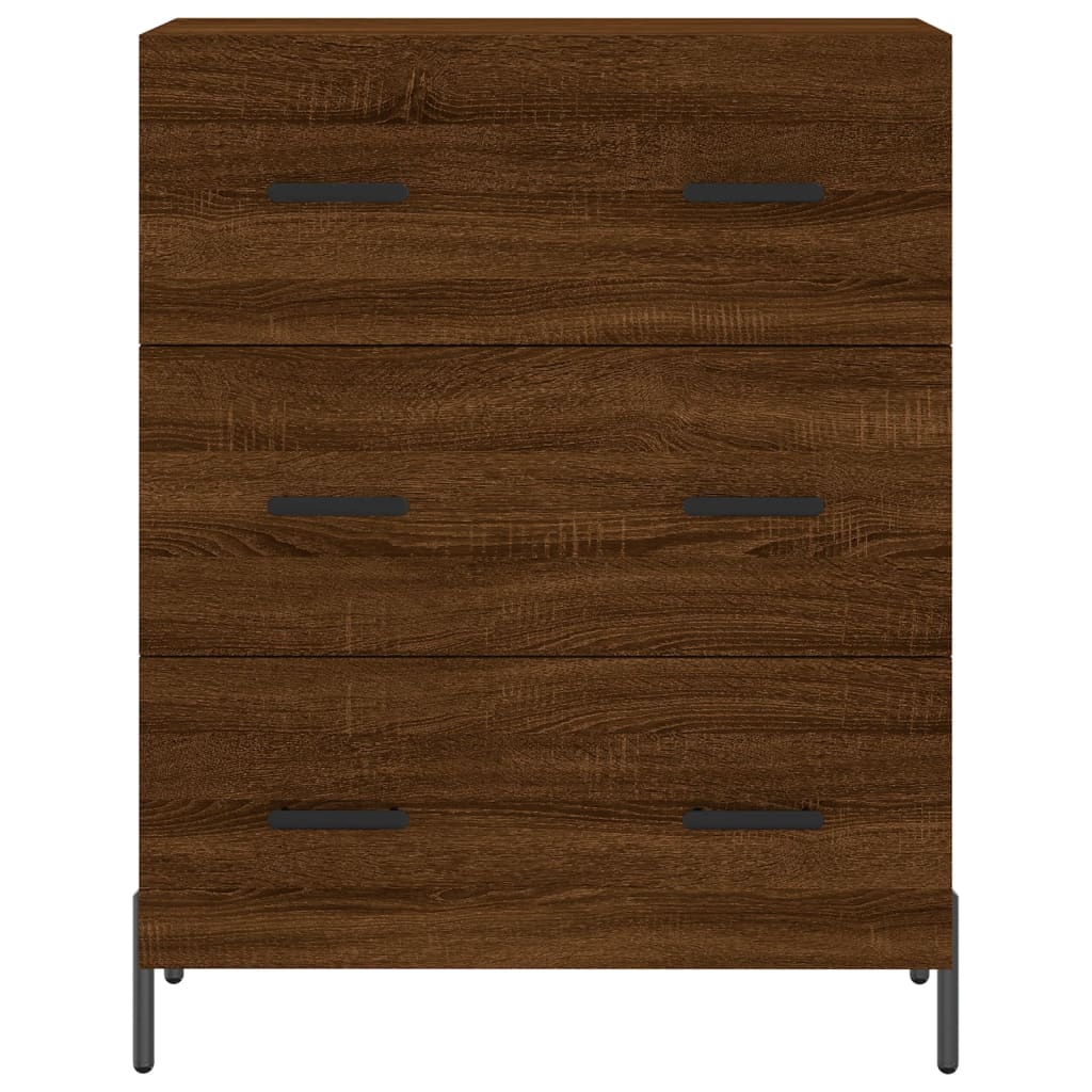 Tall cabinet, brown oak, 69.5x34x180 cm, composite wood