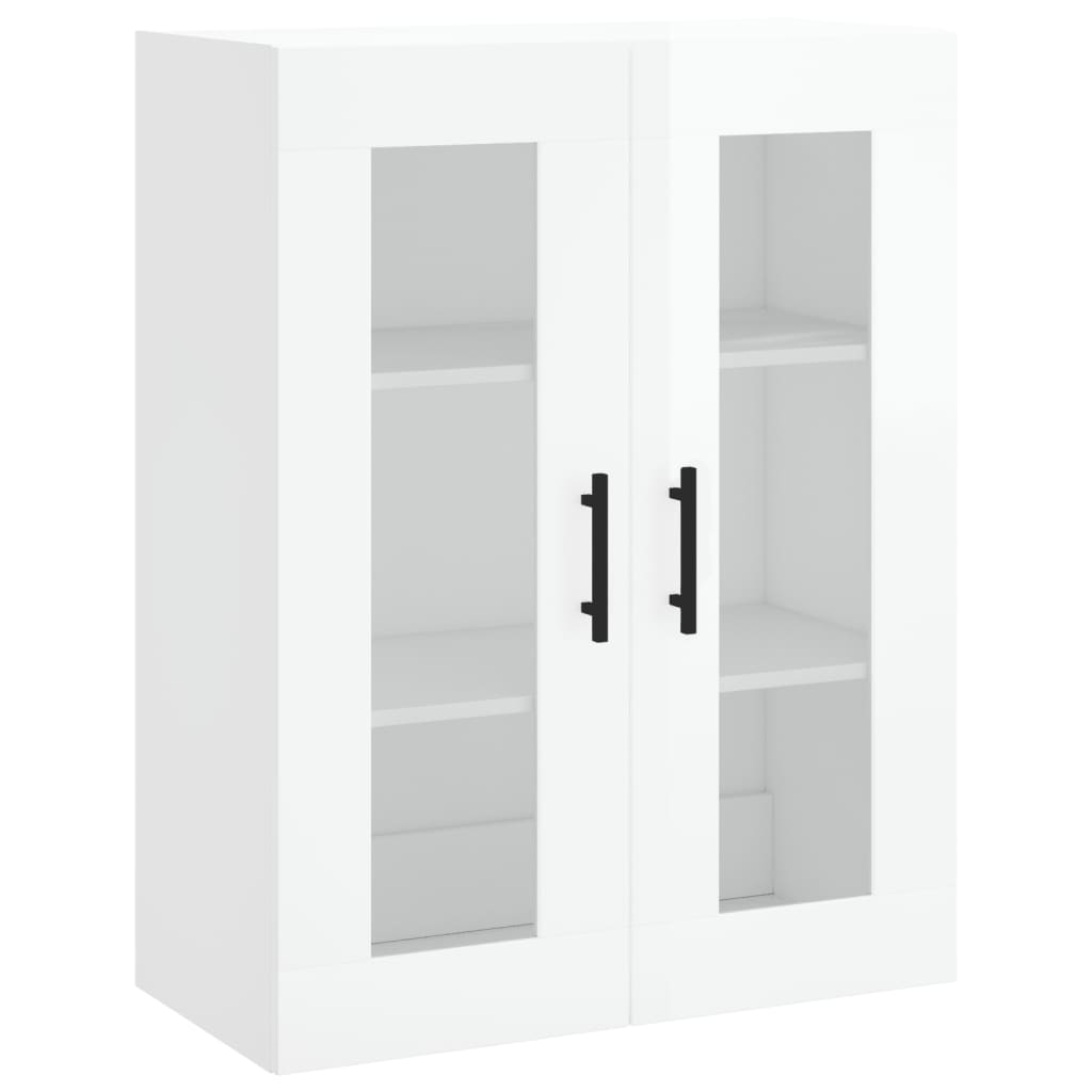 Tall cabinet, high-gloss white, 69.5x34x180 cm, composite wood