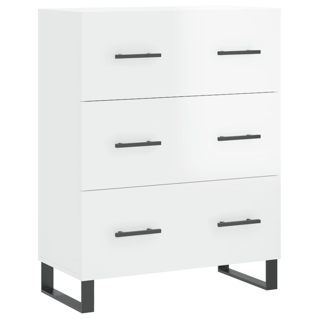 Tall cabinet, high-gloss white, 69.5x34x180 cm, composite wood