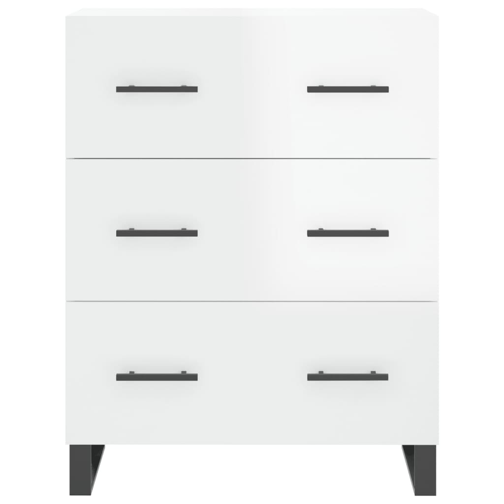 Tall cabinet, high-gloss white, 69.5x34x180 cm, composite wood