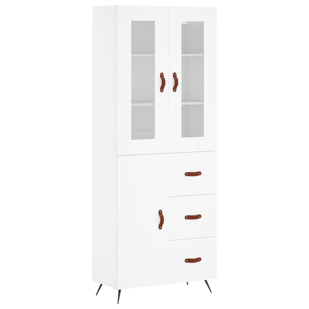 Tall cabinet, white, 69.5x34x180 cm, composite wood