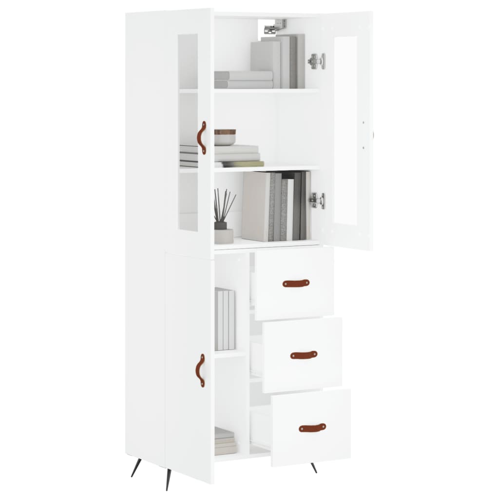 Tall cabinet, white, 69.5x34x180 cm, composite wood