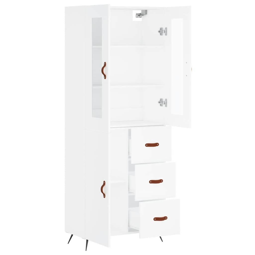 Tall cabinet, white, 69.5x34x180 cm, composite wood