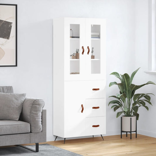 Tall cabinet, white, 69.5x34x180 cm, composite wood