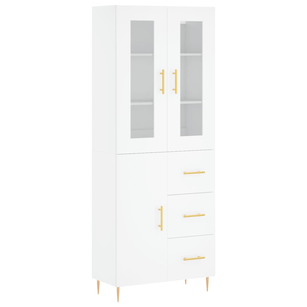 Tall cabinet, white, 69.5x34x180 cm, composite wood