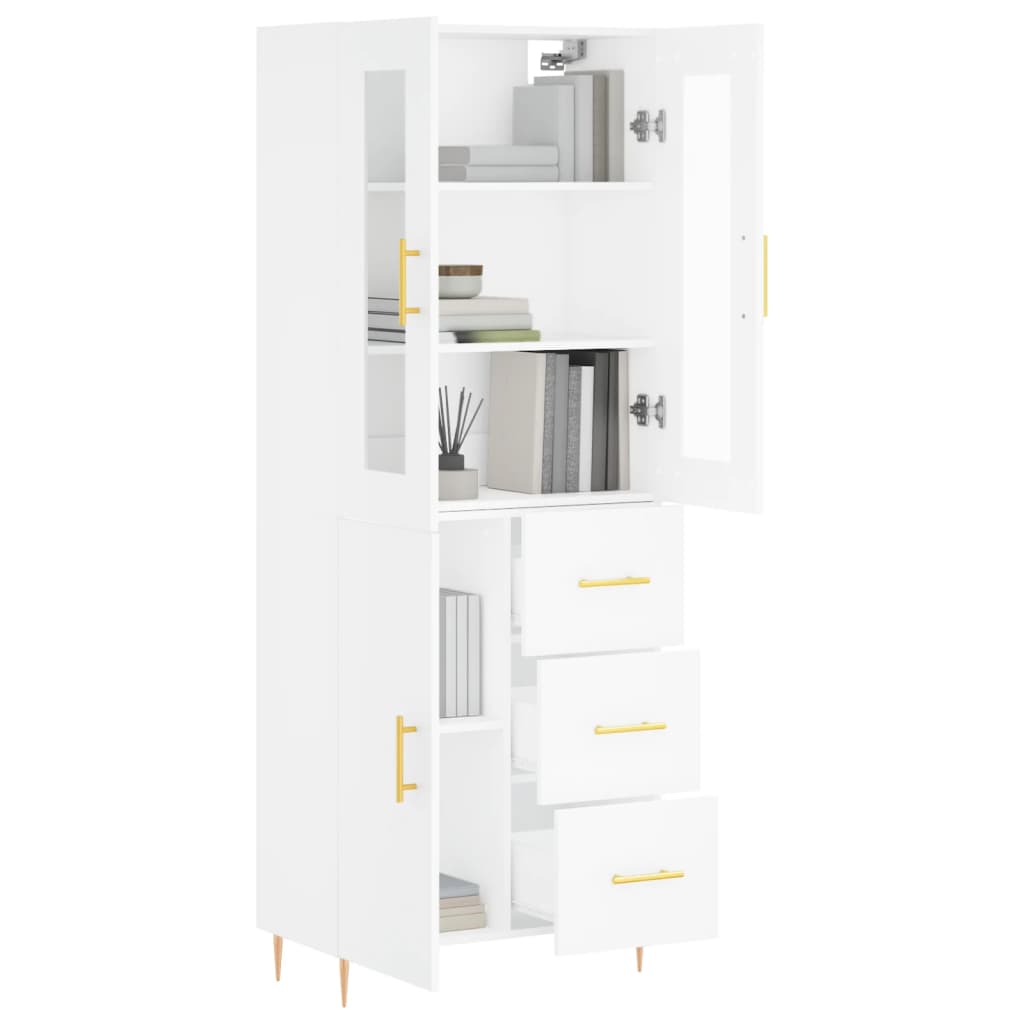 Tall cabinet, white, 69.5x34x180 cm, composite wood