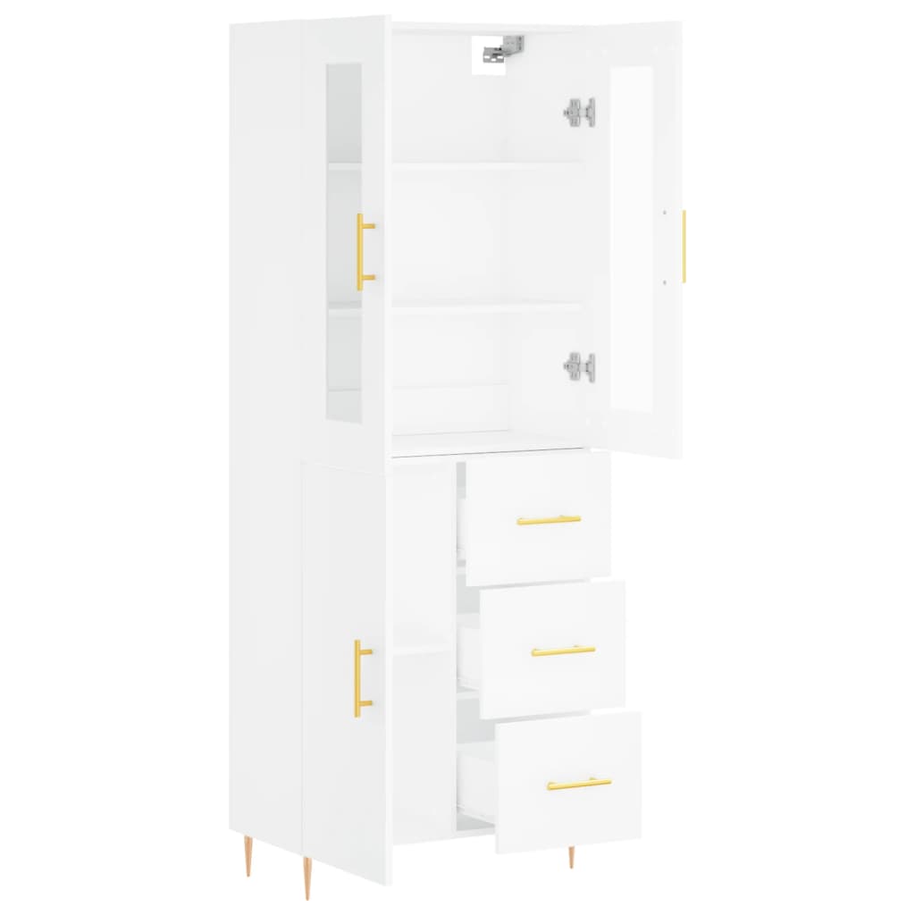 Tall cabinet, white, 69.5x34x180 cm, composite wood