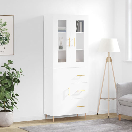 Tall cabinet, white, 69.5x34x180 cm, composite wood