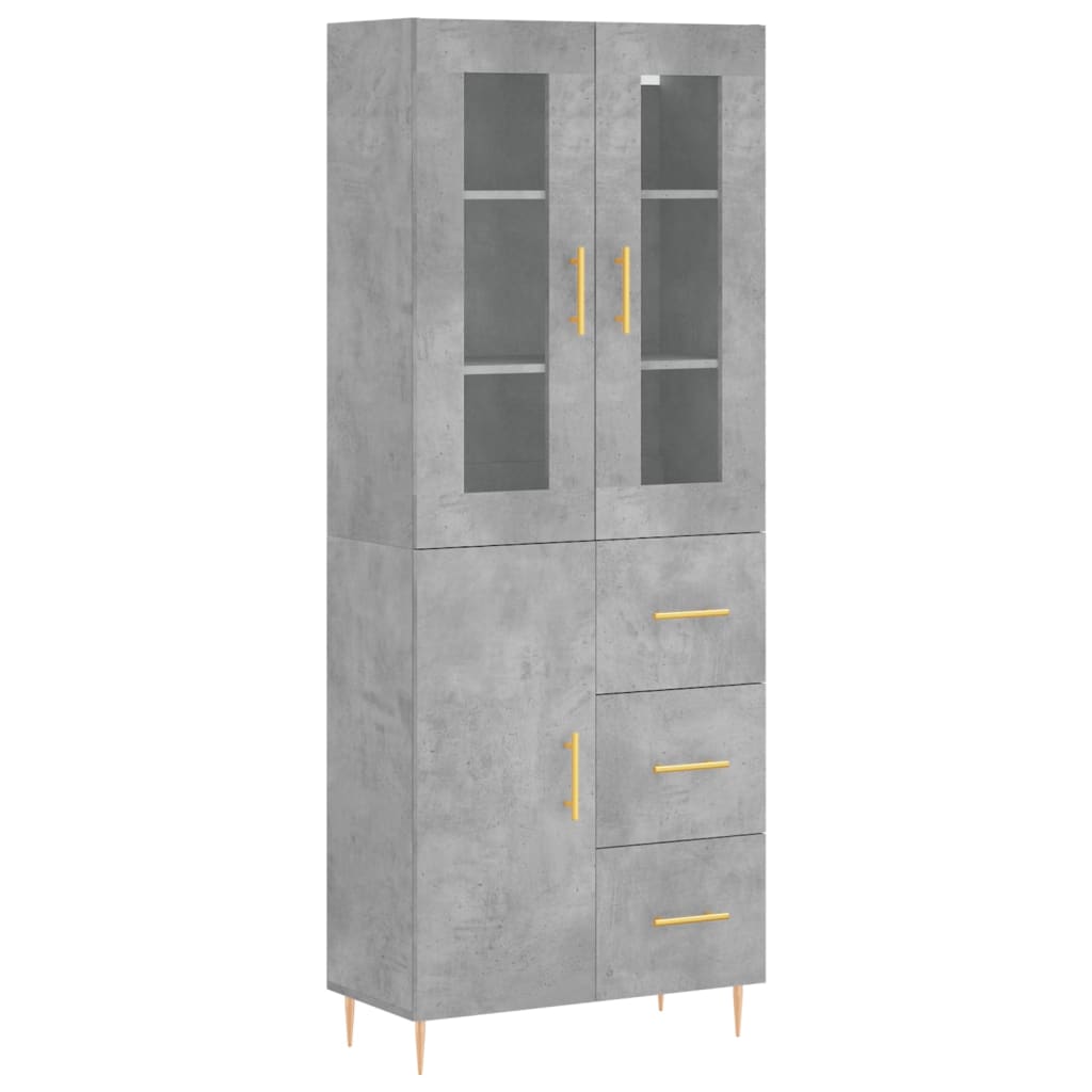 Tall cabinet, concrete gray, 69.5x34x180, composite wood