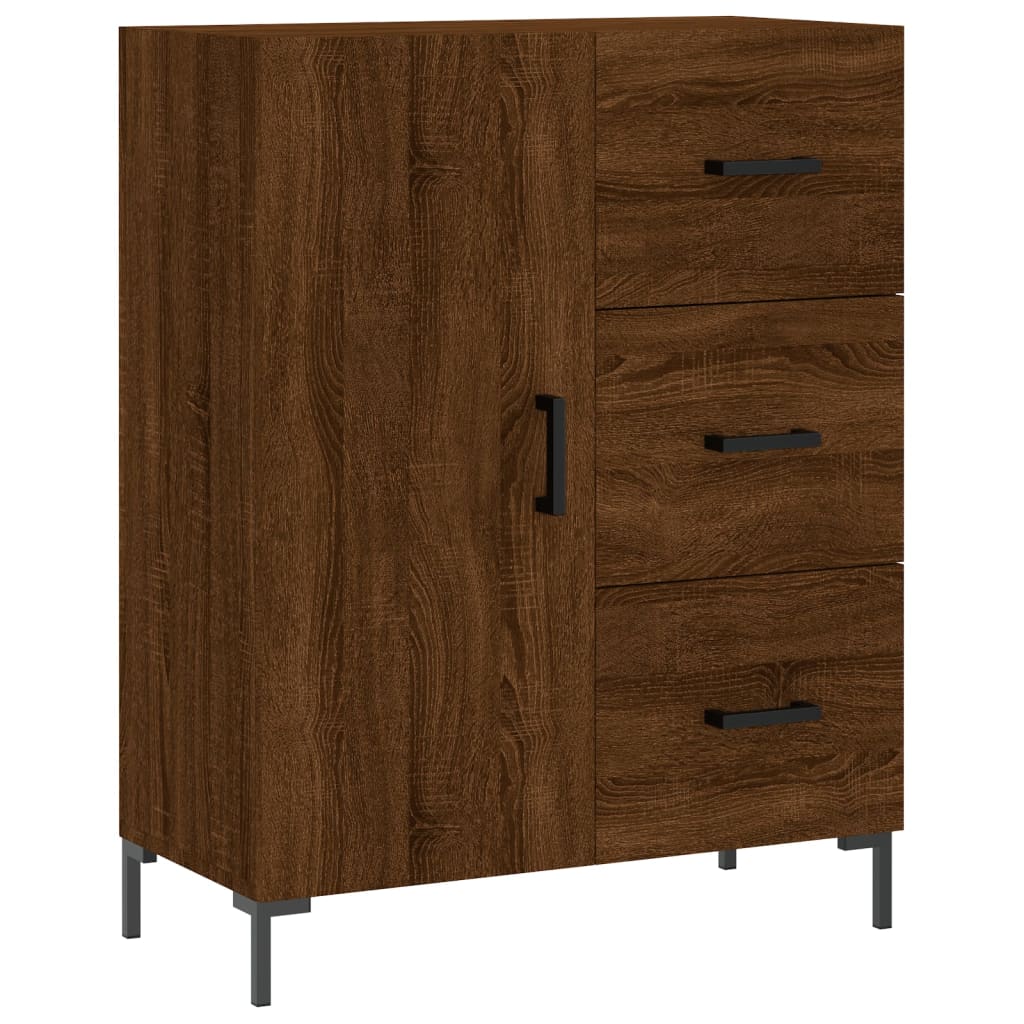 Tall cabinet, brown oak, 69.5x34x180 cm, composite wood