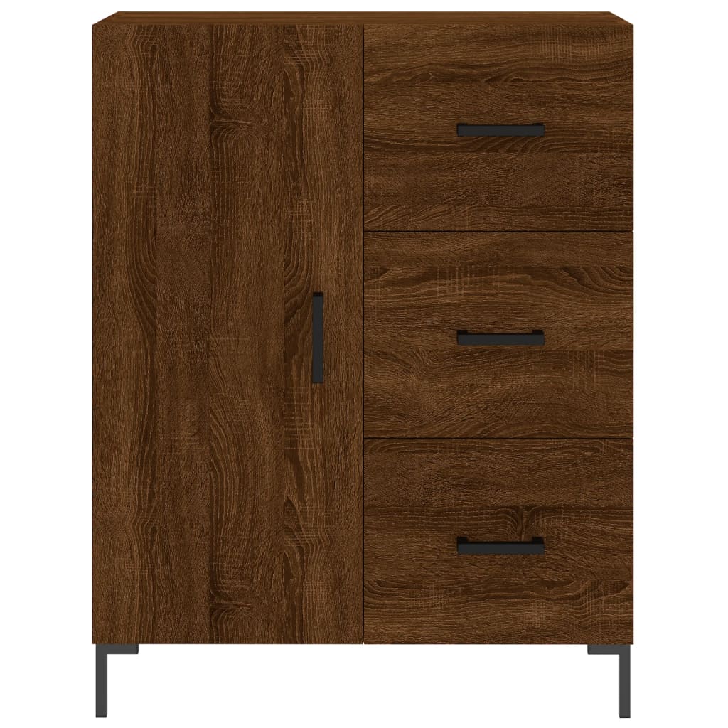 Tall cabinet, brown oak, 69.5x34x180 cm, composite wood