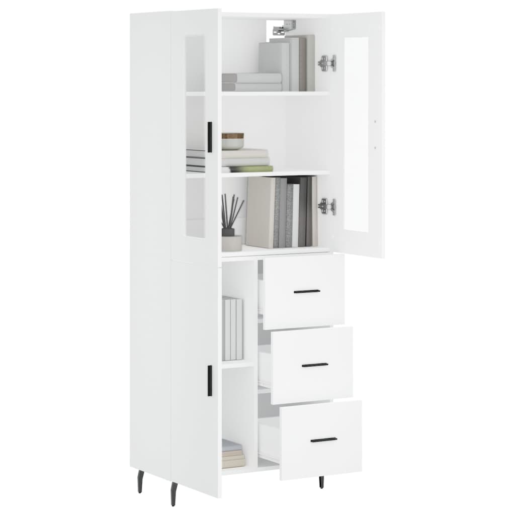 Tall cabinet, white, 69.5x34x180 cm, composite wood