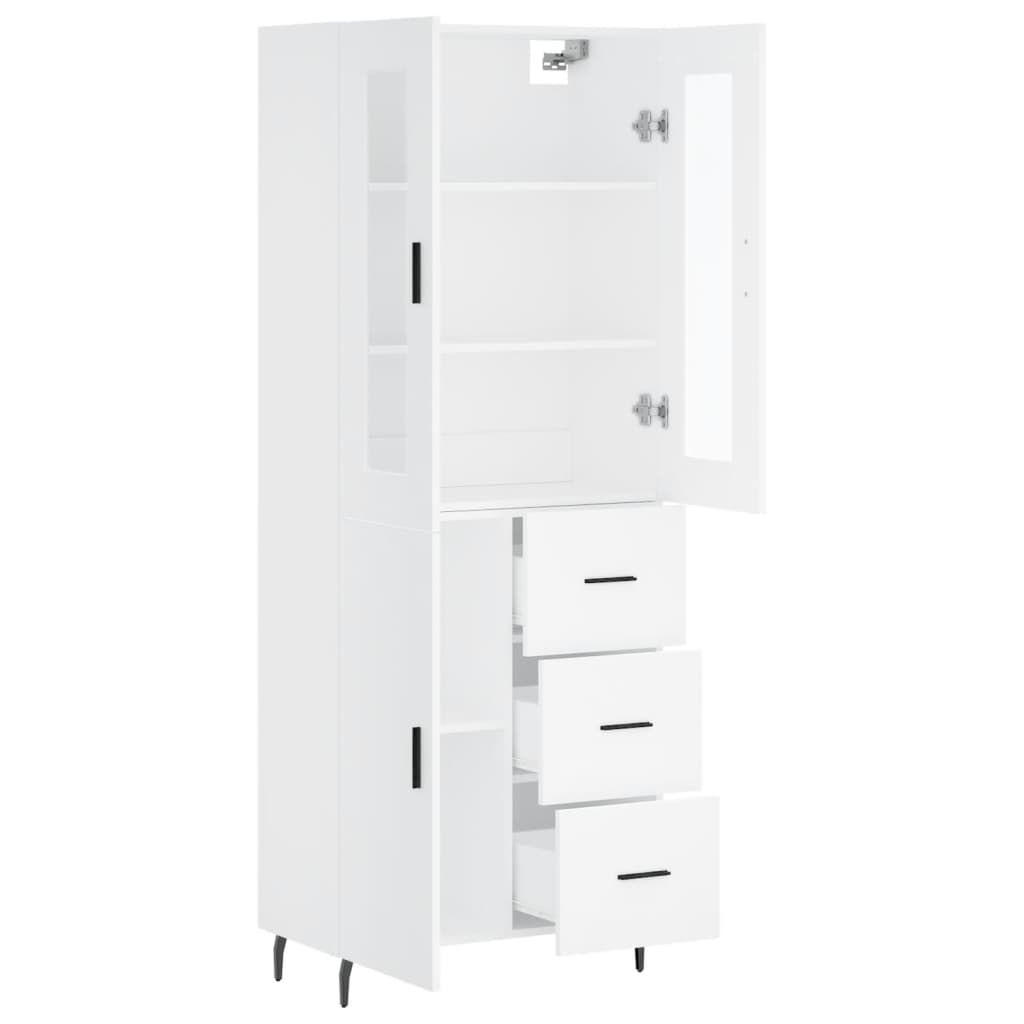 Tall cabinet, white, 69.5x34x180 cm, composite wood