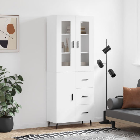 Tall cabinet, white, 69.5x34x180 cm, composite wood