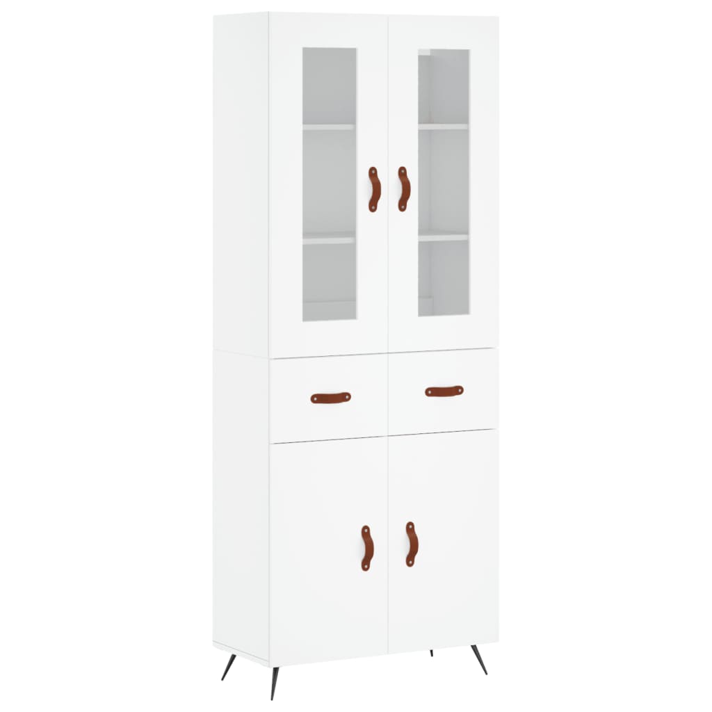 Tall cabinet, white, 69.5x34x180 cm, composite wood