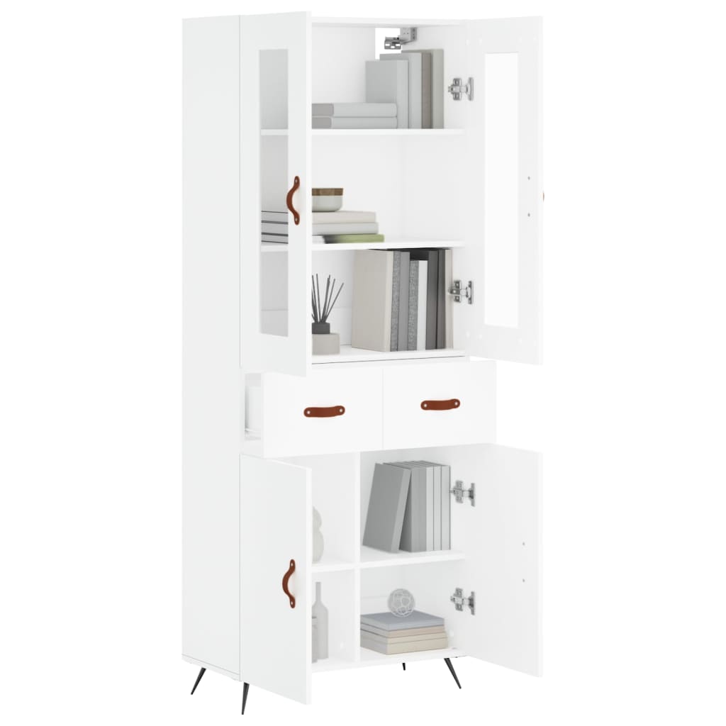 Tall cabinet, white, 69.5x34x180 cm, composite wood