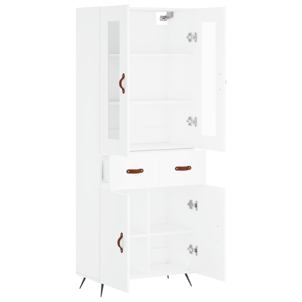 Tall cabinet, white, 69.5x34x180 cm, composite wood