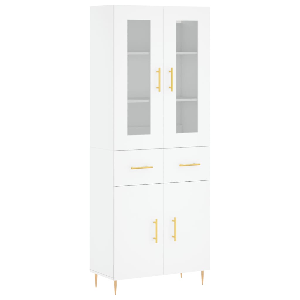 Tall cabinet, white, 69.5x34x180 cm, composite wood