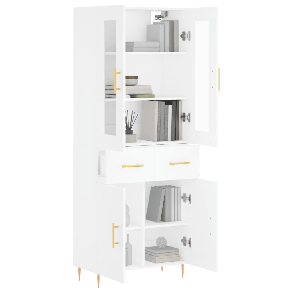 Tall cabinet, white, 69.5x34x180 cm, composite wood