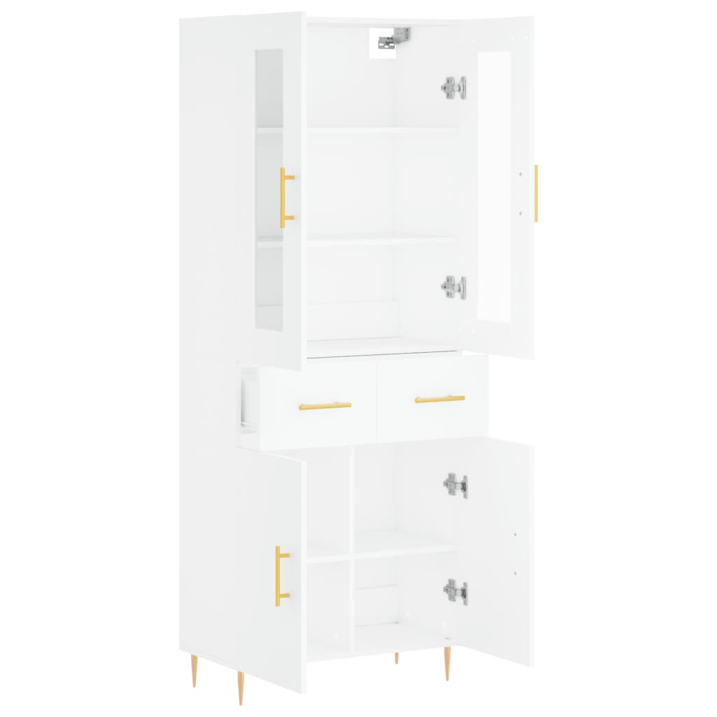 Tall cabinet, white, 69.5x34x180 cm, composite wood