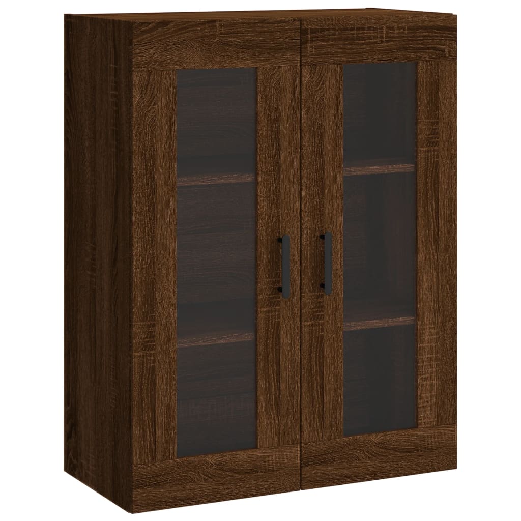 Tall cabinet, brown oak, 69.5x34x180 cm, composite wood