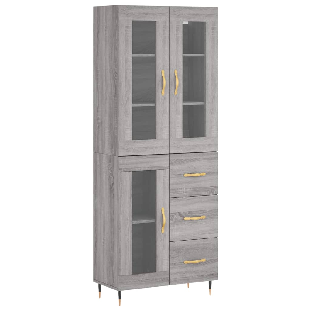 Tall cabinet, sonoma gray, 69.5x34x180 cm, composite wood