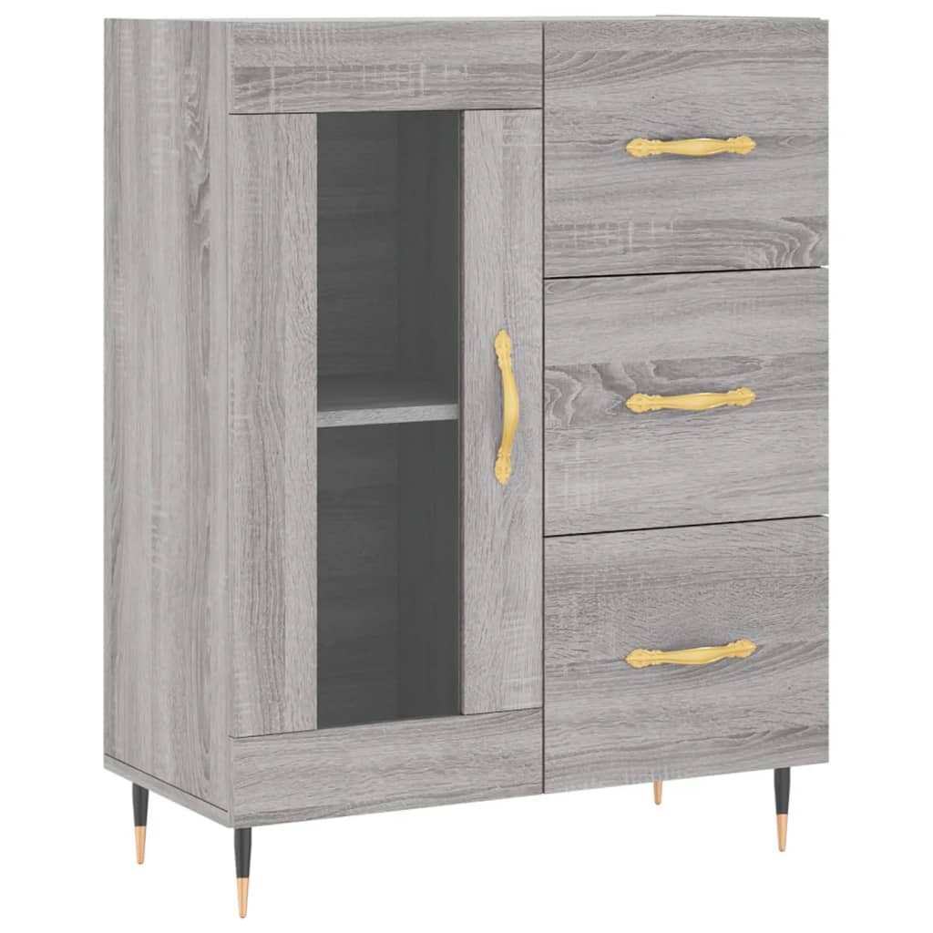 Tall cabinet, sonoma gray, 69.5x34x180 cm, composite wood