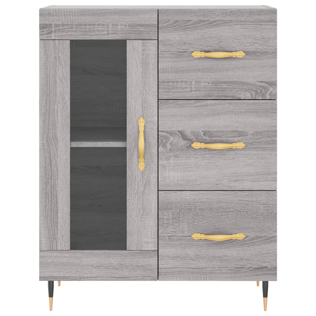 Tall cabinet, sonoma gray, 69.5x34x180 cm, composite wood